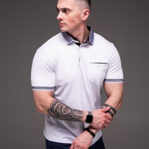 Футболка чоловіча Поло білого кольору