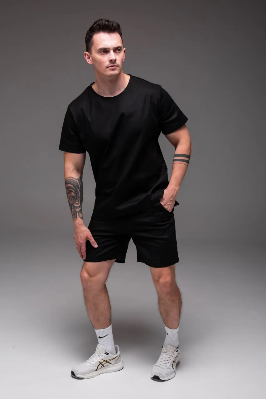чоловічий комплект футболка + шорти льон