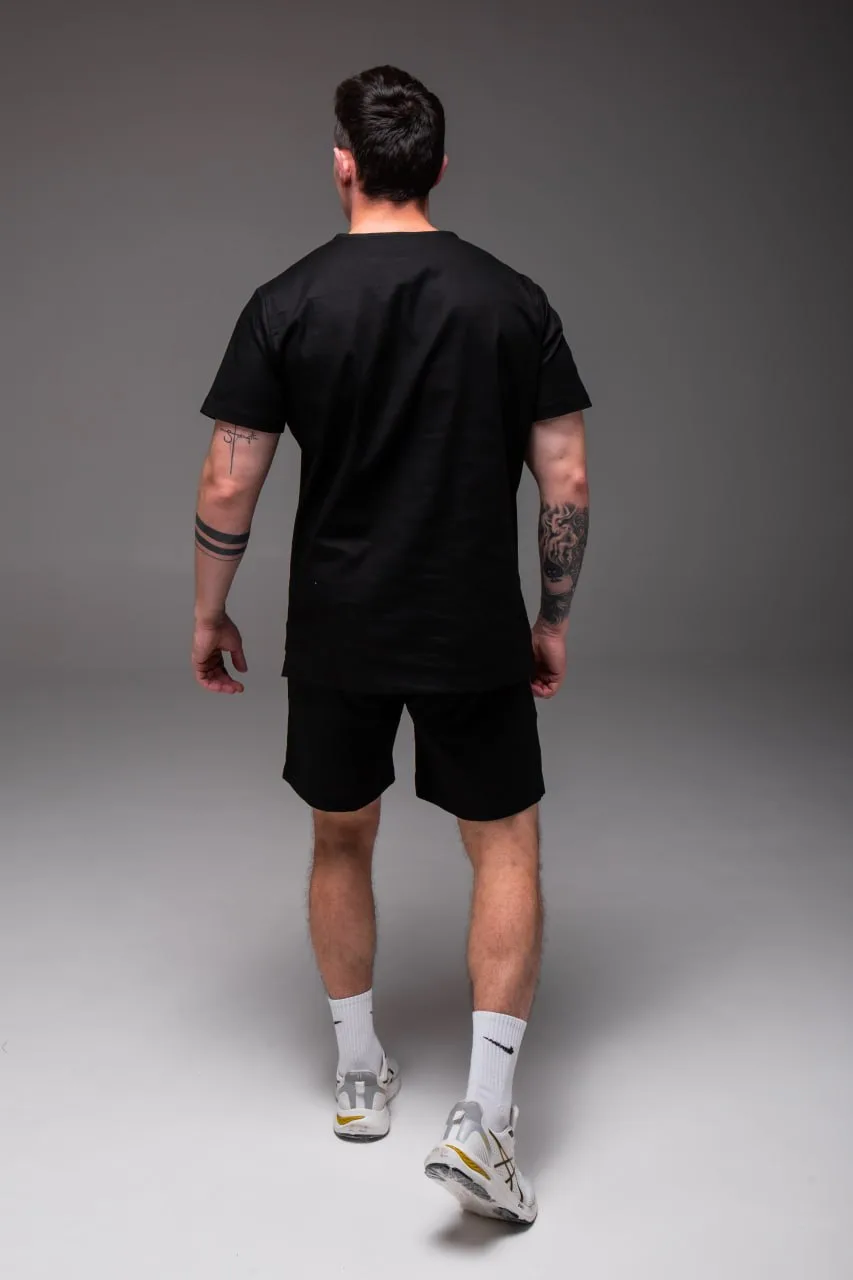 чоловічий комплект футболка + шорти льон