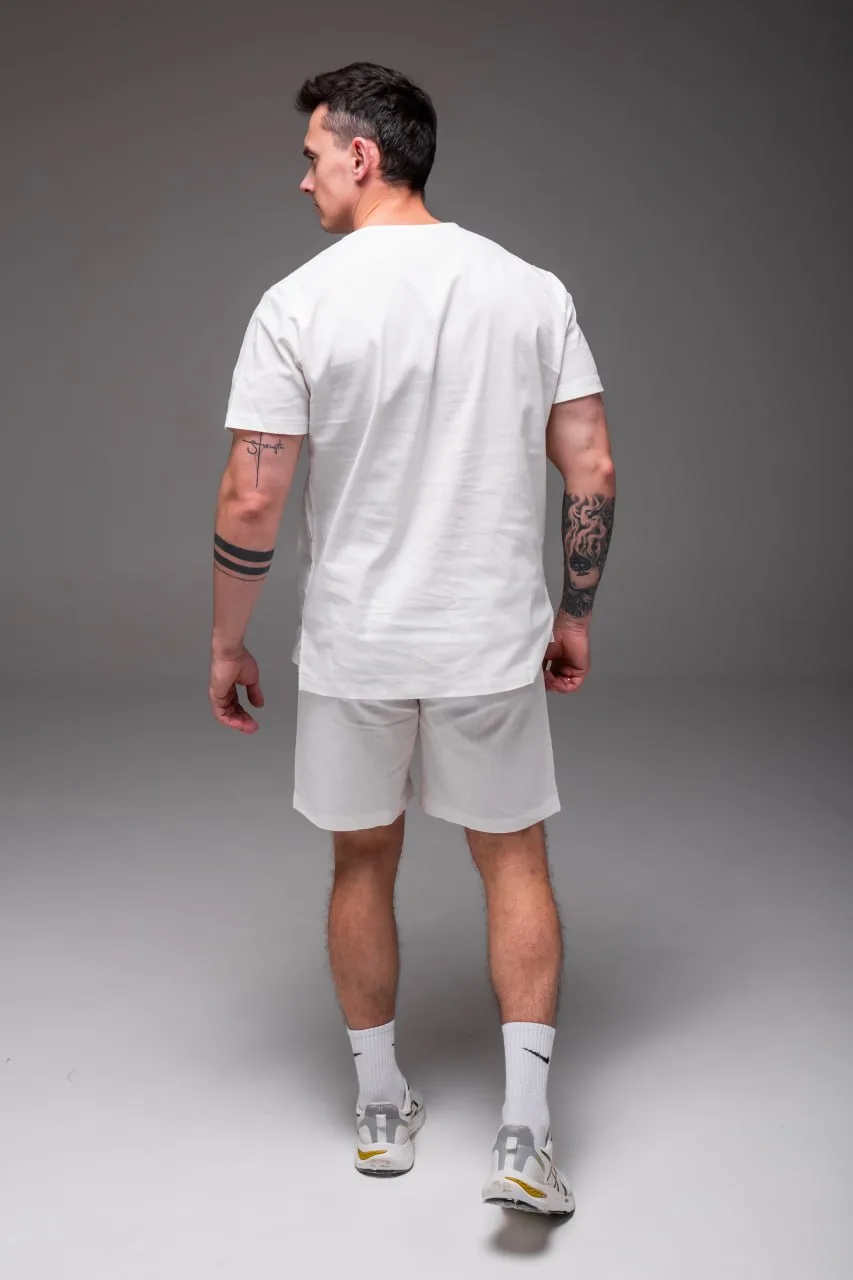 чоловічий комплект футболка + шорти льон