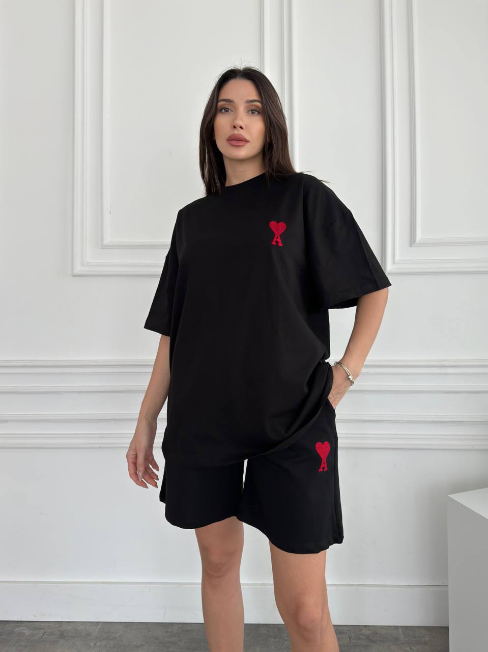 Костюм жіночий трикотажний - футболка та шорти - Зображення 2