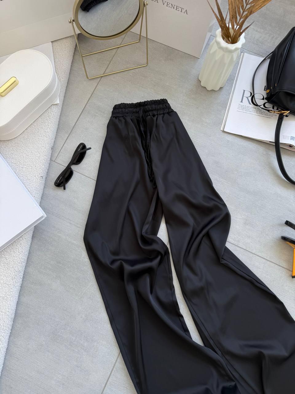 Штани жіночі чорного кольору з шовку армані - Зображення 5