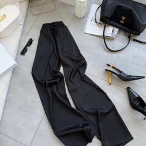 Штани жіночі чорного кольору з шовку армані