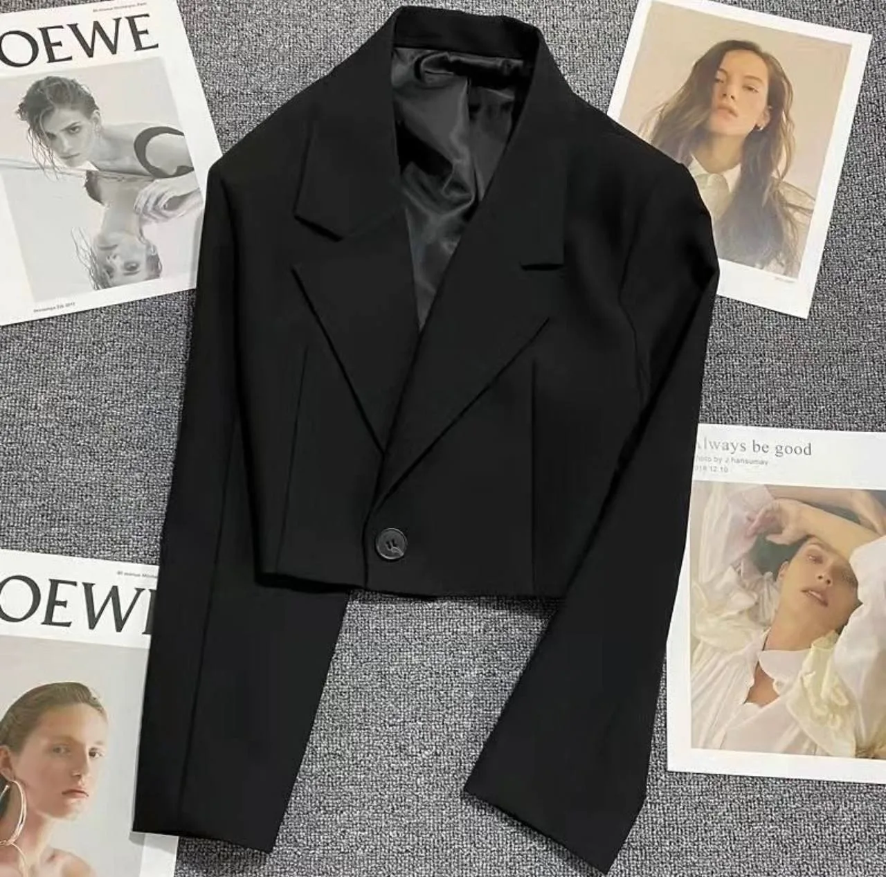 жіночий чорний піджак з підкладкою