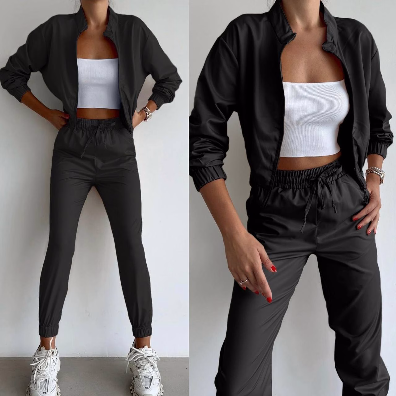 Чорний жіночий спортивний костюм